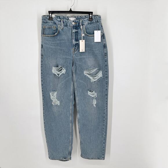 Good American High Rise Distressed 90s Jeans NEW Blue Women's Sz 10 / 30 - Picture 1 of 11